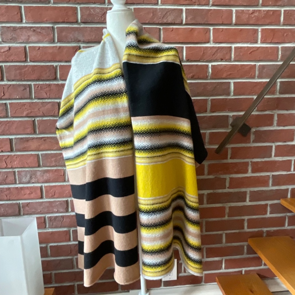 •Green Thomas Merino Lambswool Blanket Knit Scarf Wrap Designer Scotland82”x23” - Picture 3 of 11